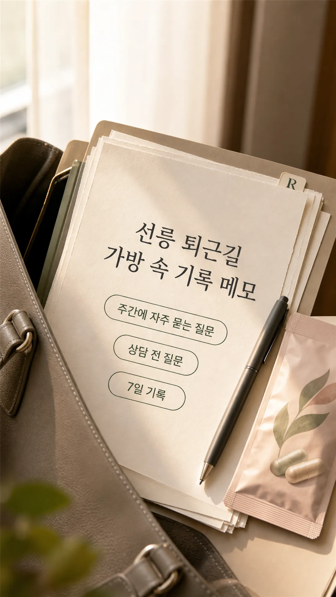 선릉 퇴근길 가방 속 기록 메모