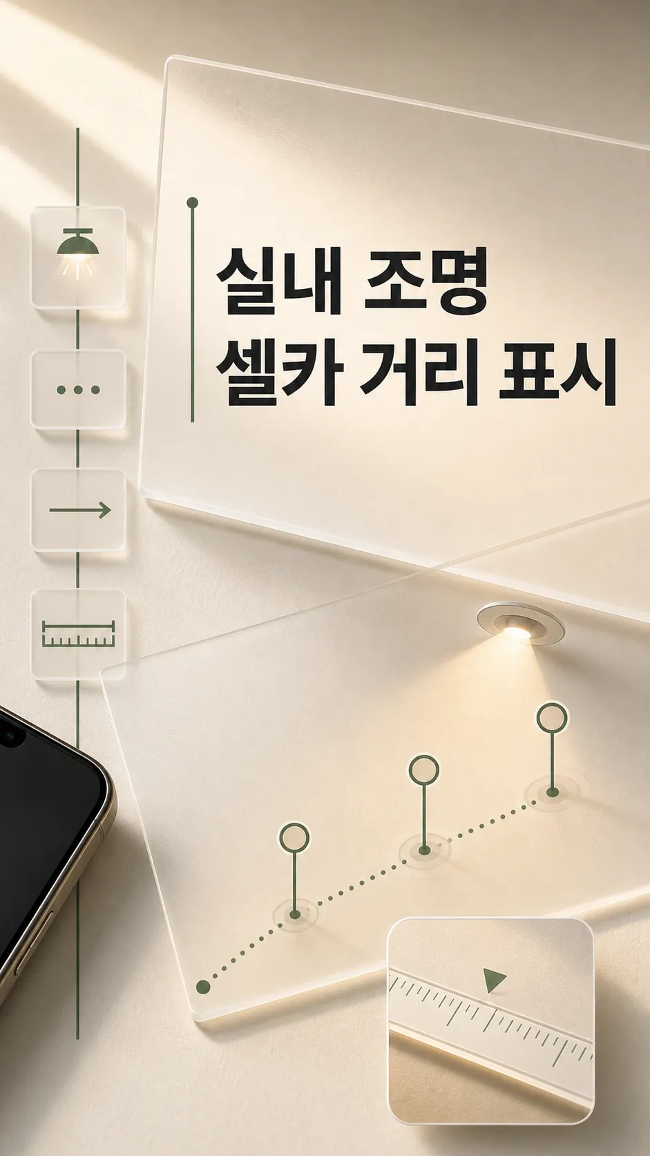 실내 조명 셀카 거리 표시