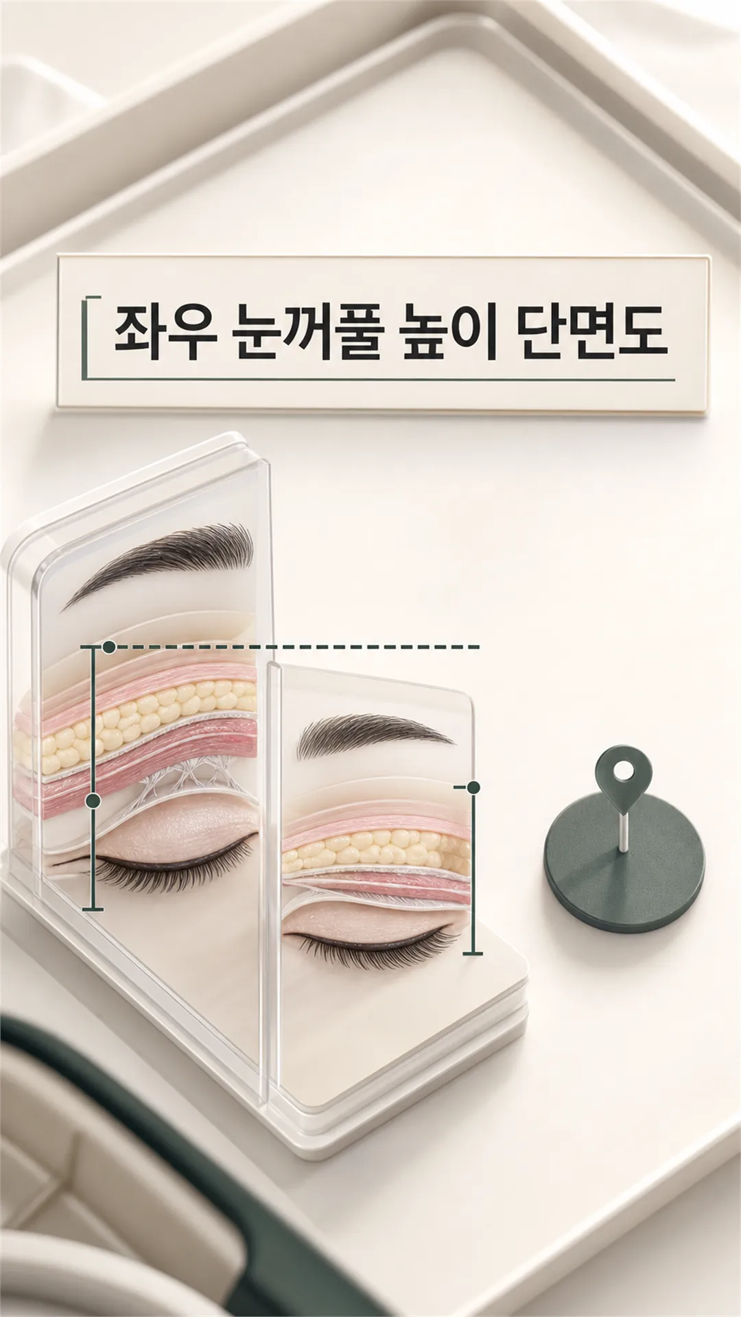 좌우 눈꺼풀 높이 단면도