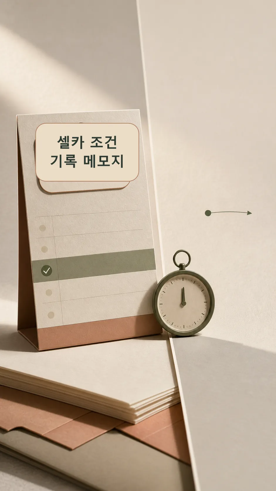셀카 조건 기록 메모지