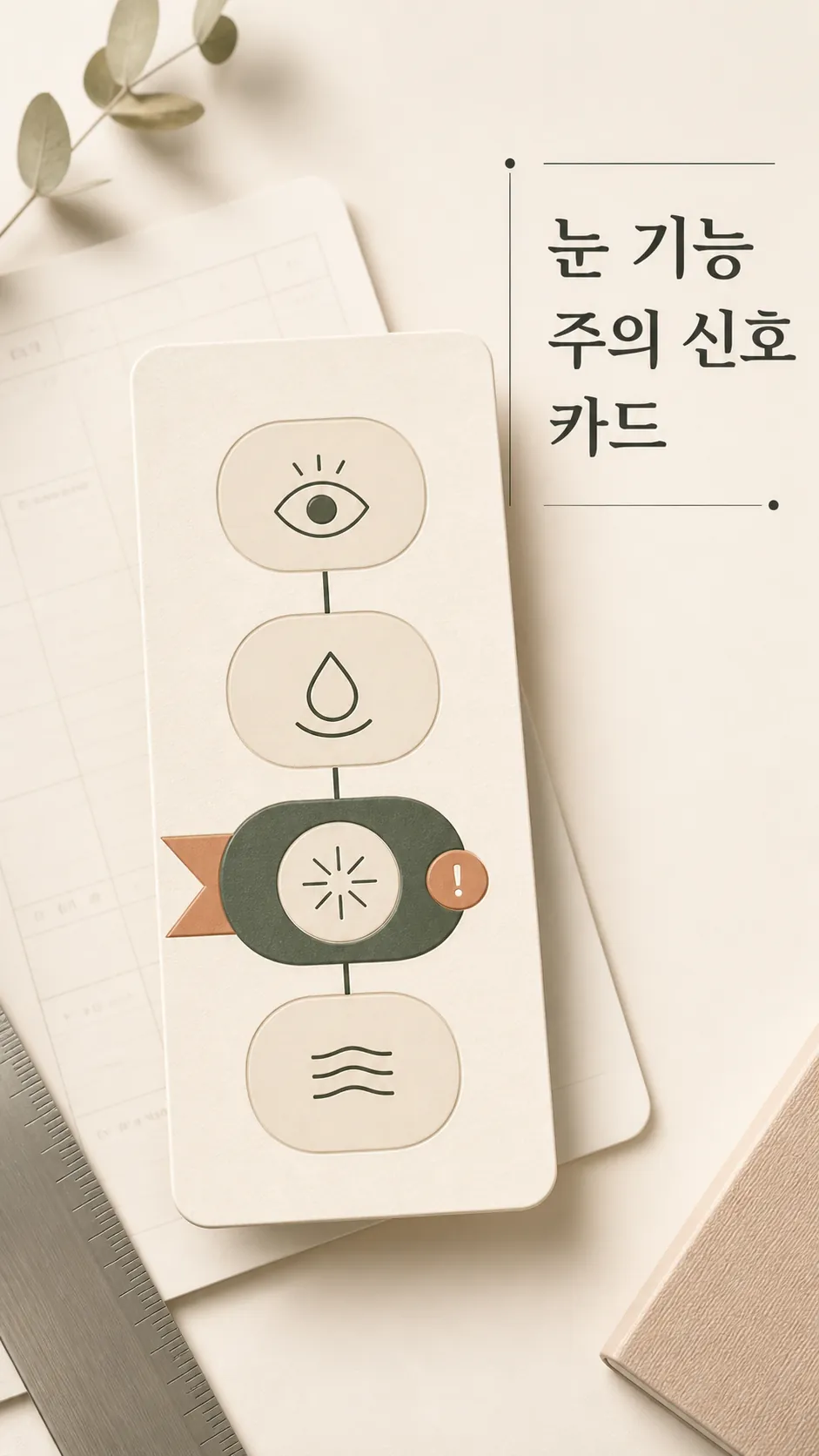 눈 기능 주의 신호 카드