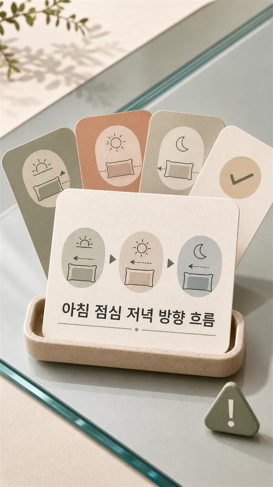 아침 점심 저녁 방향 흐름