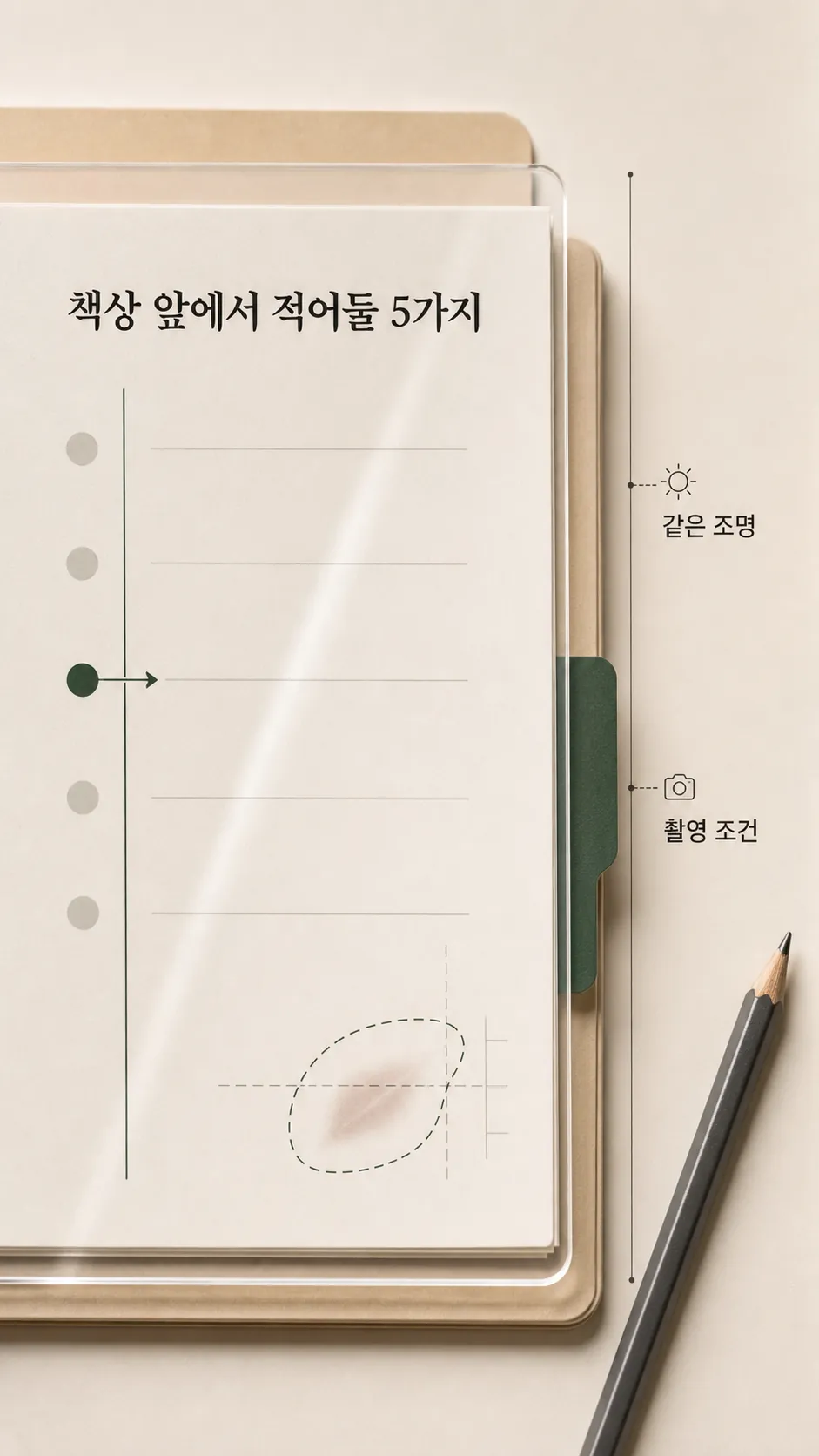책상 앞에서 적어둘 5가지 경과 정리 노트