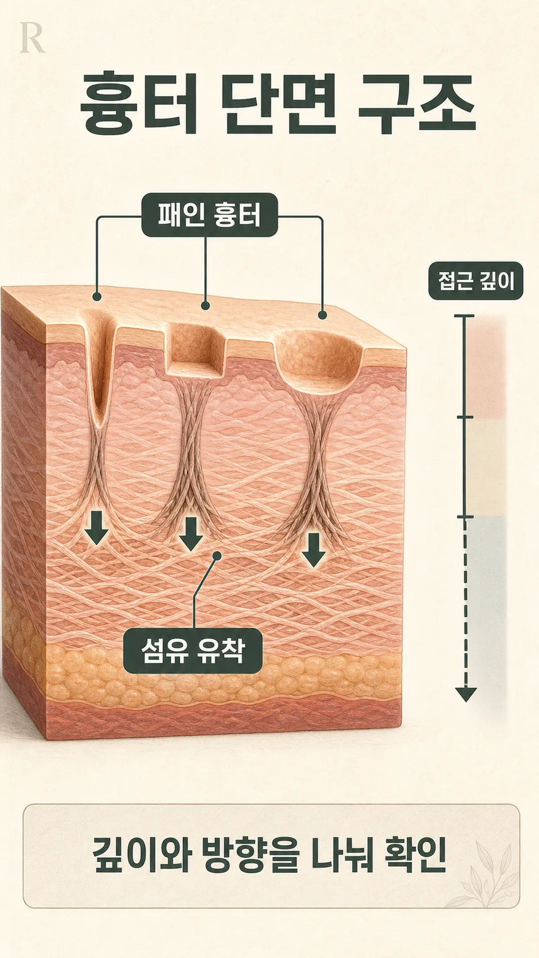 롤링형 바닥 당기는 섬유 유착 단면