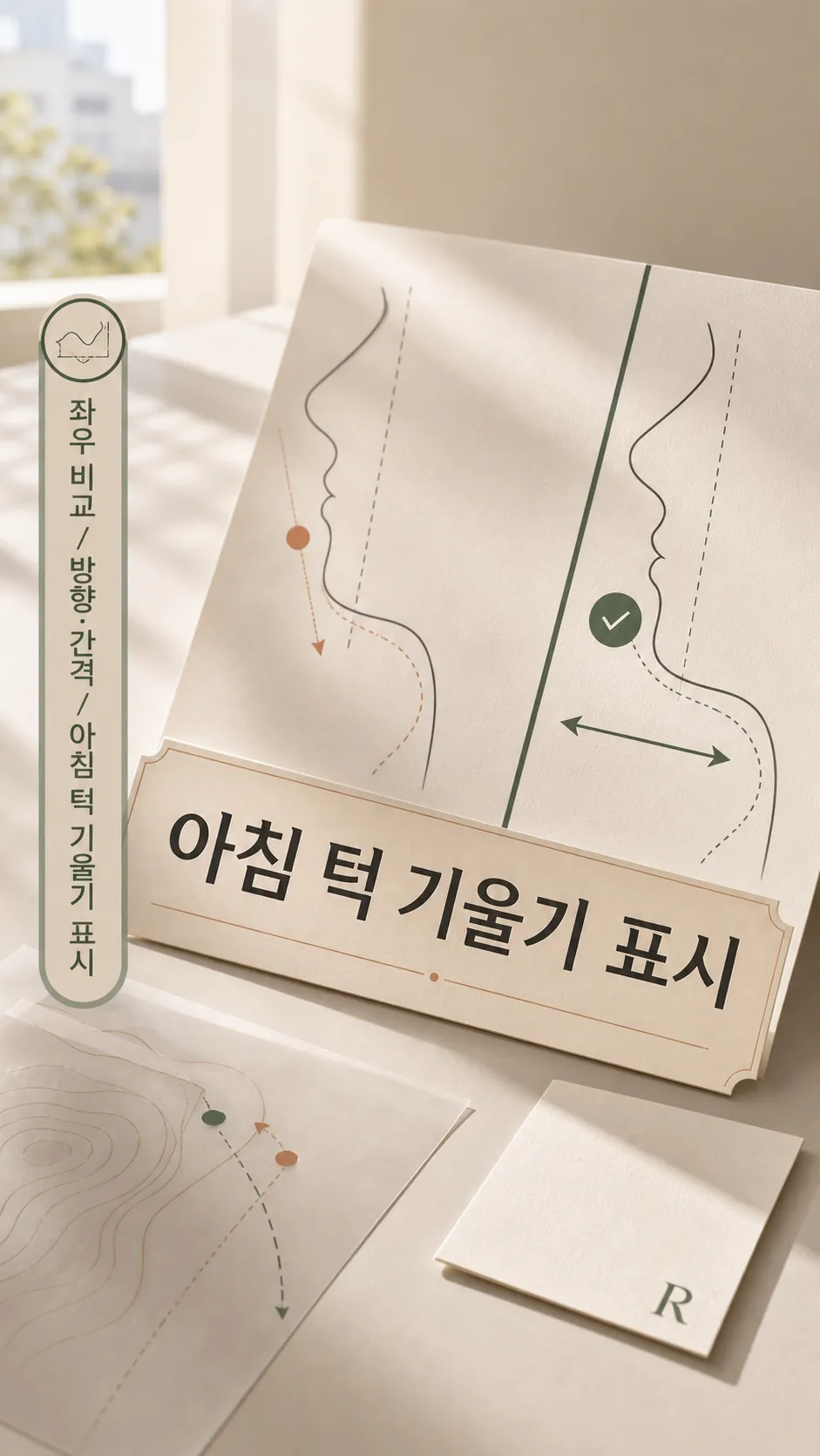 아침 턱 기울기 표시