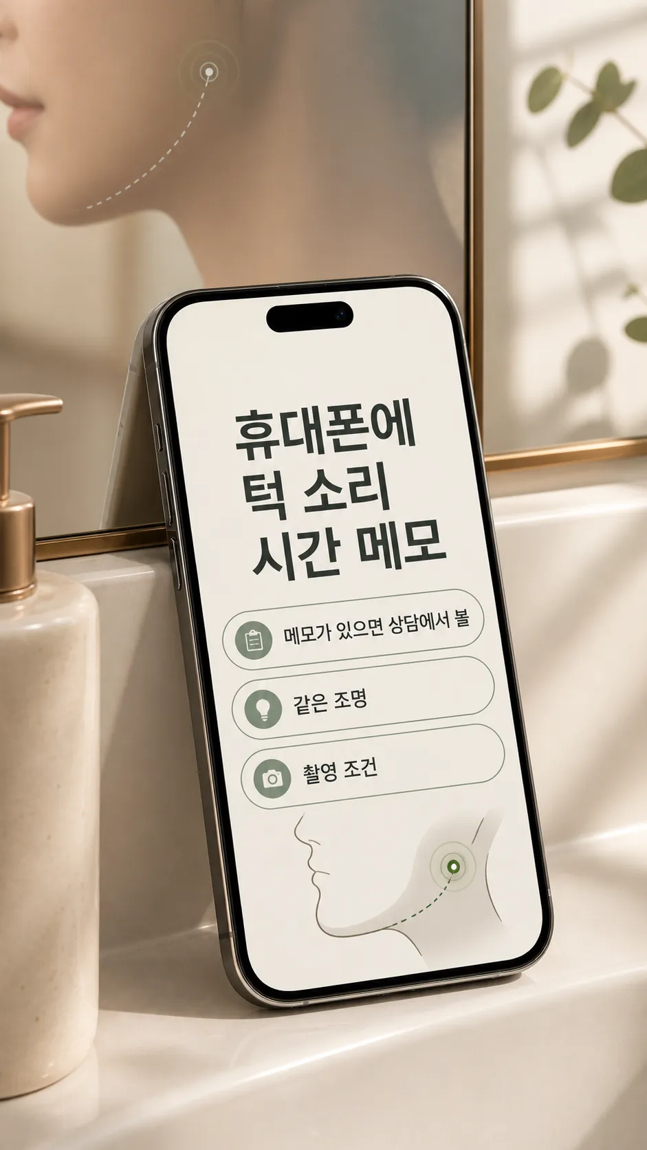 휴대폰에 턱 소리 시간 메모