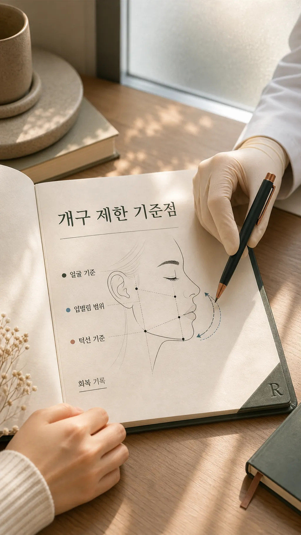 좌우 균형 기록 노트 클로즈업