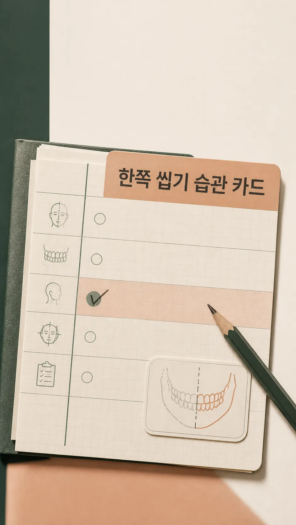 한쪽 씹기 습관 카드