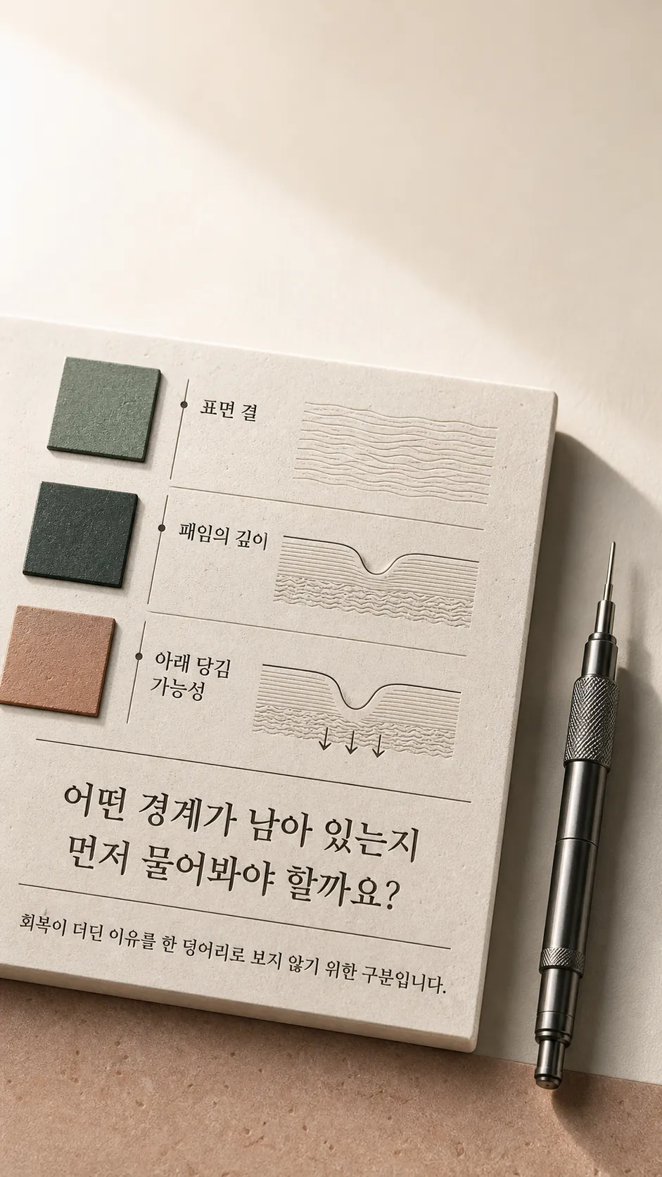 피부 표면 질감 위에 퍼진 경계와 깊은 경계를 대비한 매크로