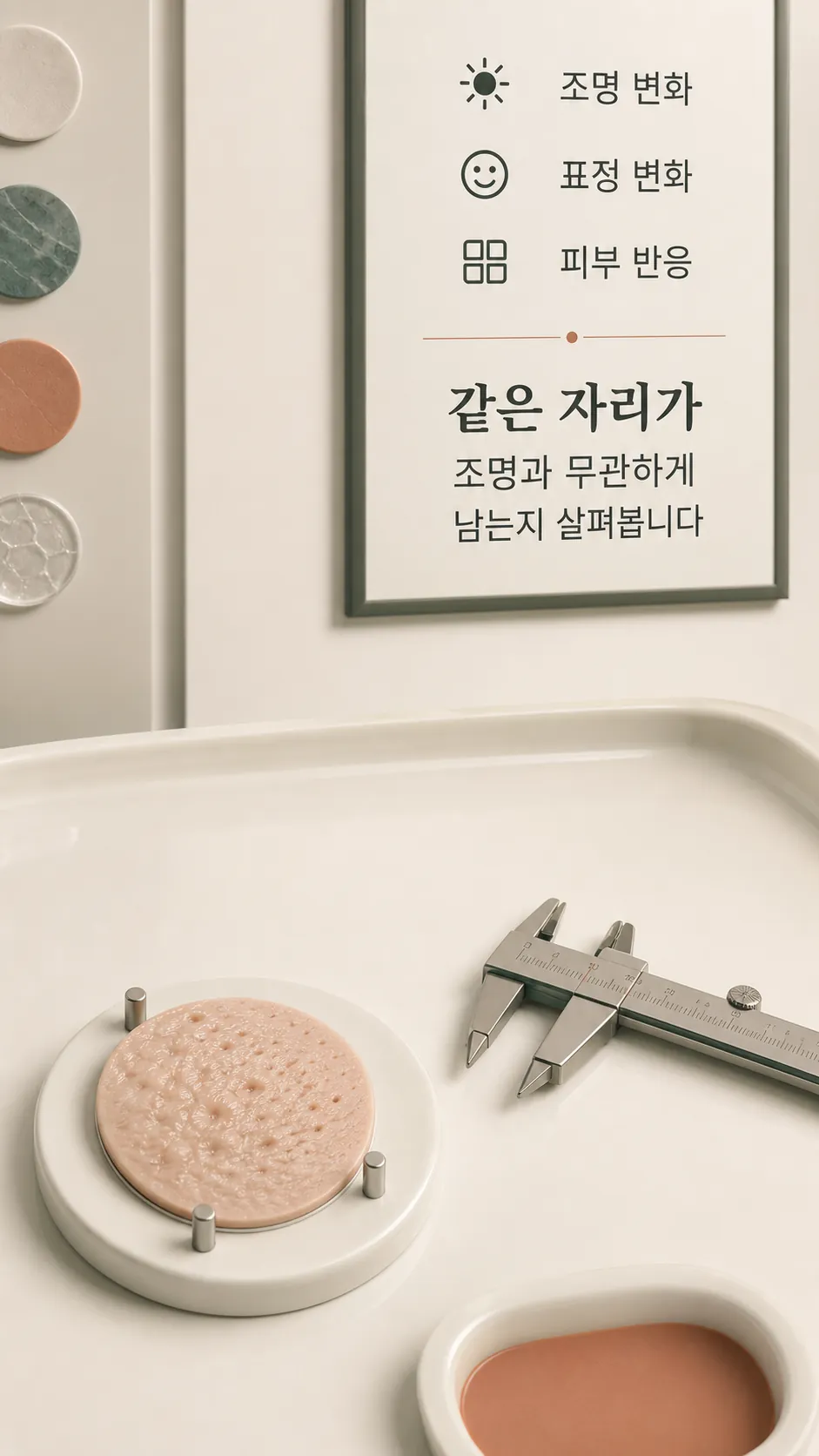 피부 질감 매크로와 캘리퍼 기준 도구