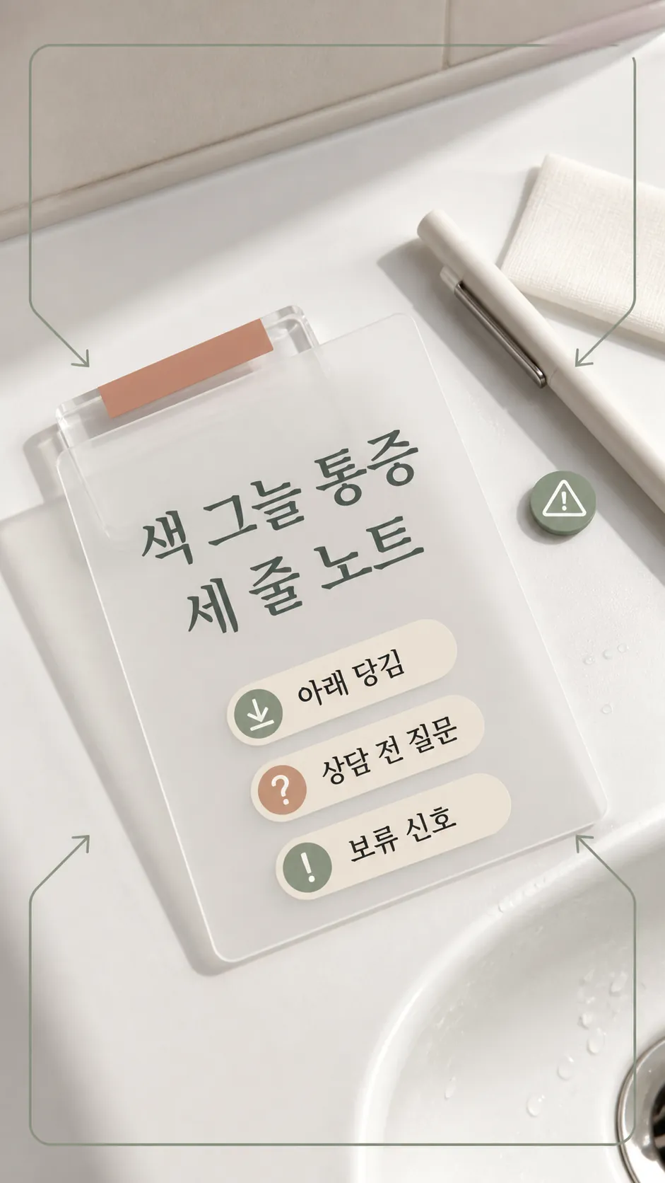 색 그늘 통증 세 줄 노트