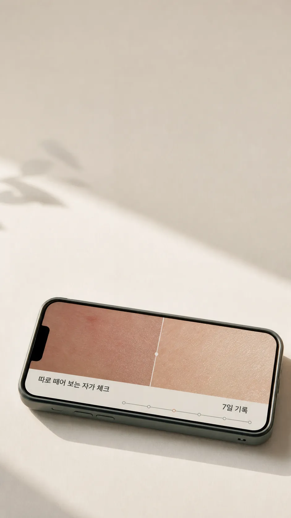 같은 조명 피부 경계 확인 장면