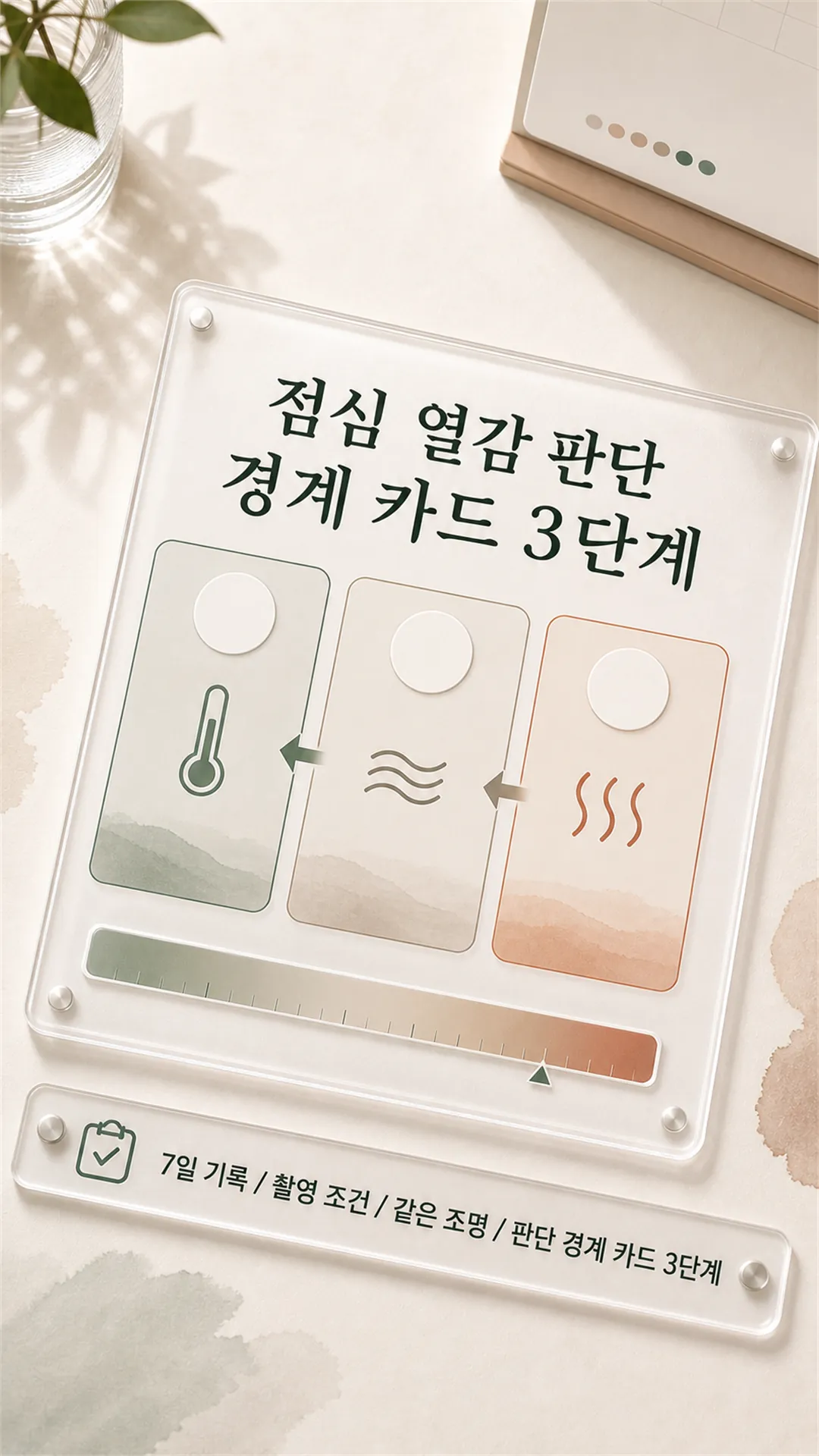 점심 열감 판단 경계 카드 3단계