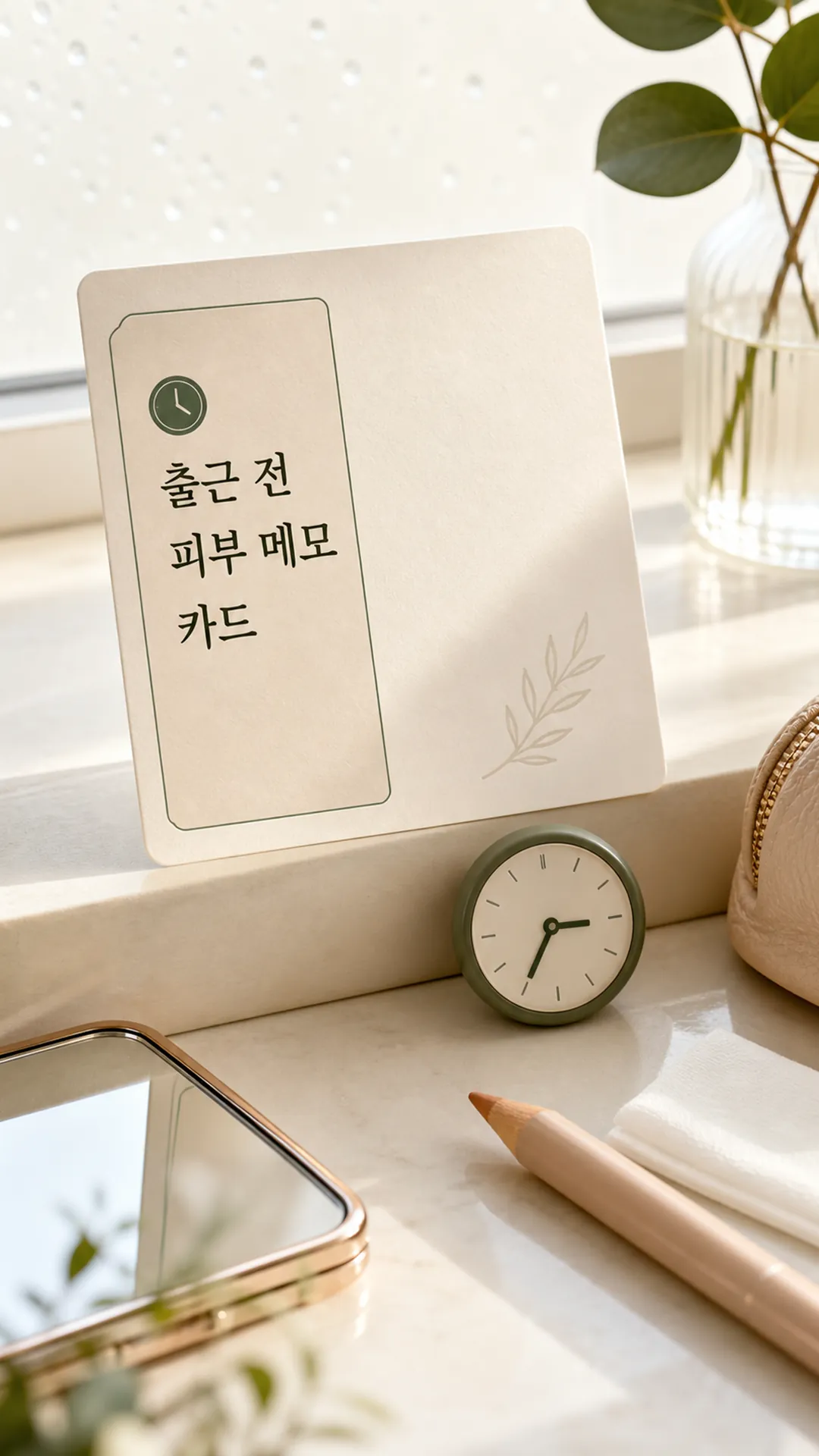 출근 전 피부 메모 카드