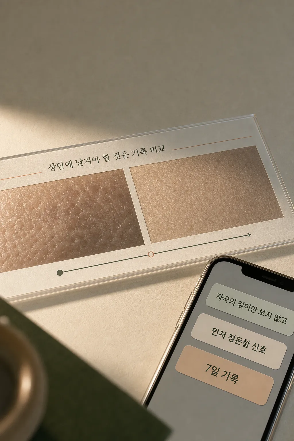 다음 상담에 남겨야 할 것은 기록 비교 장면