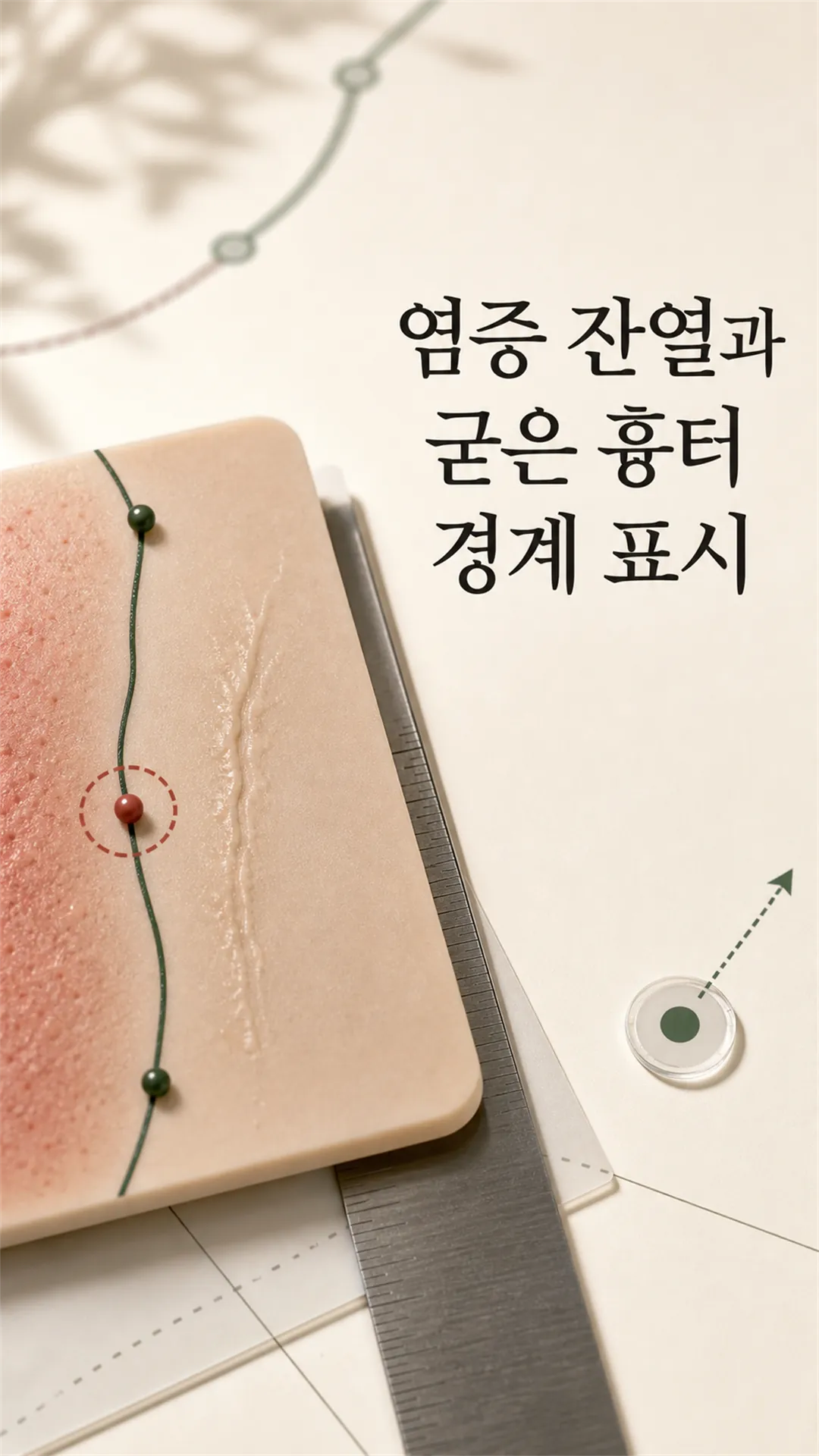염증 잔열과 굳은 흉터 경계 표시 지도 카드