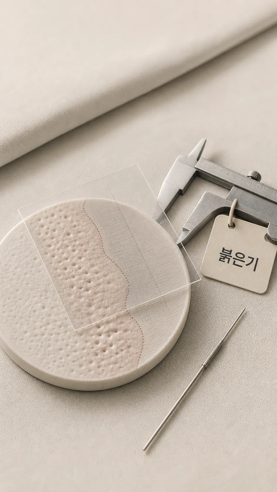 피부 질감 매크로와 캘리퍼 기준 도구