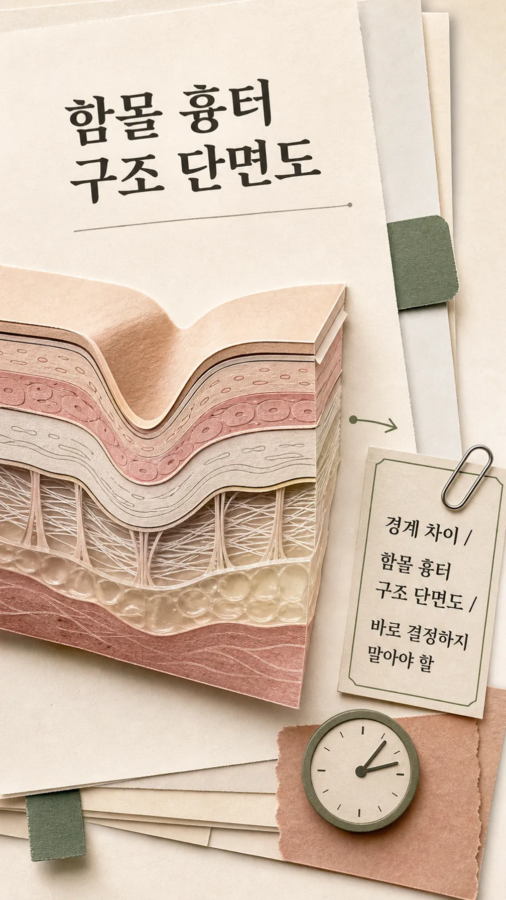 함몰 흉터 구조 단면도