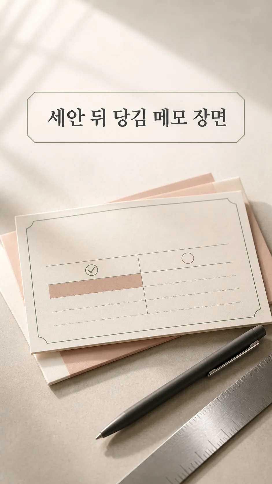 세안 뒤 당김 메모 장면
