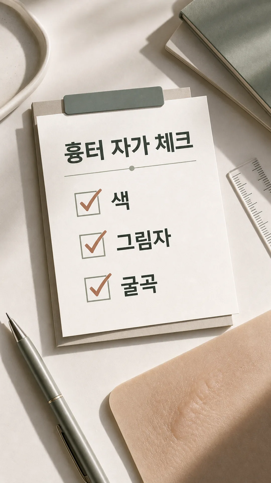 흉터 색·굴곡 분리 판단 카드