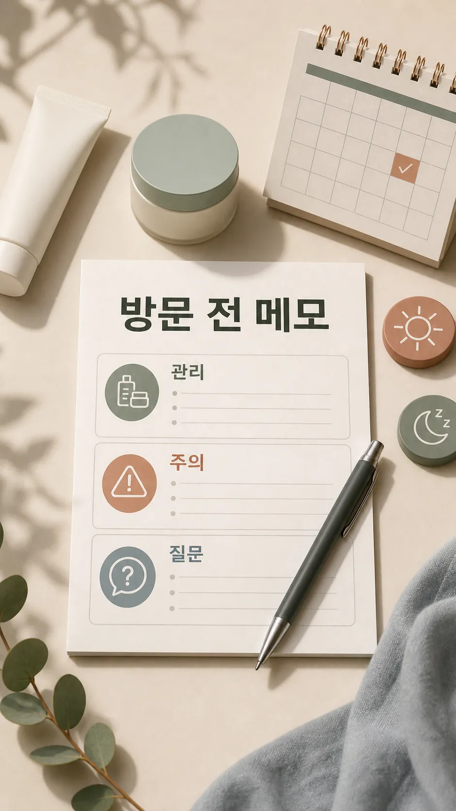 흉터 회복 순서 흐름도