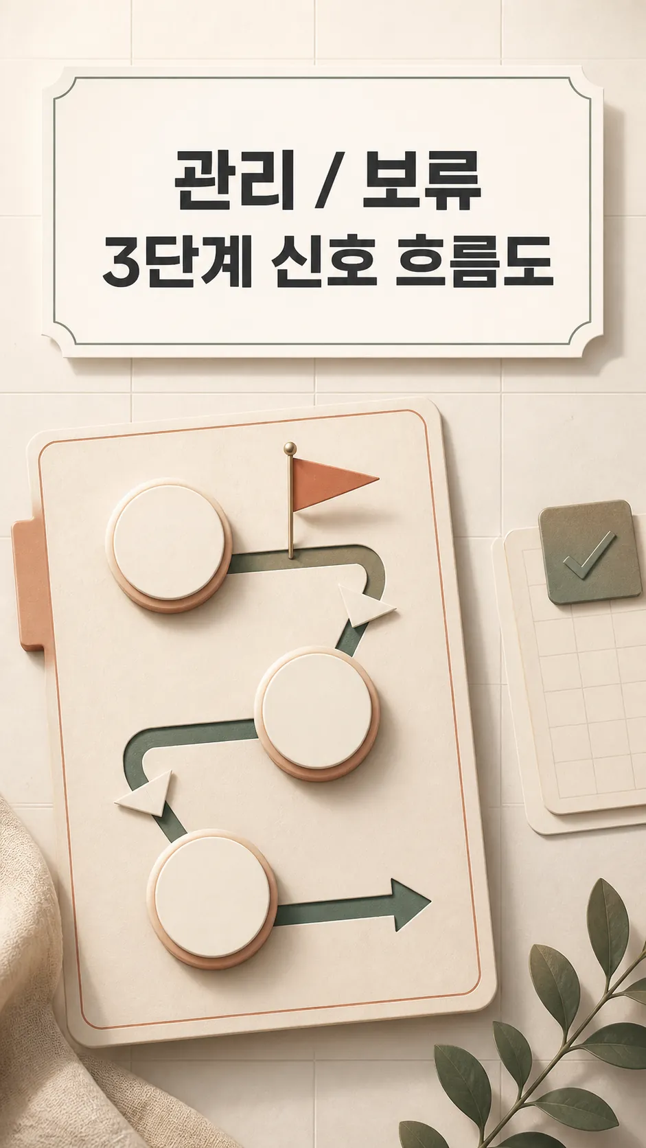 관리·보류 3단계 신호 흐름도