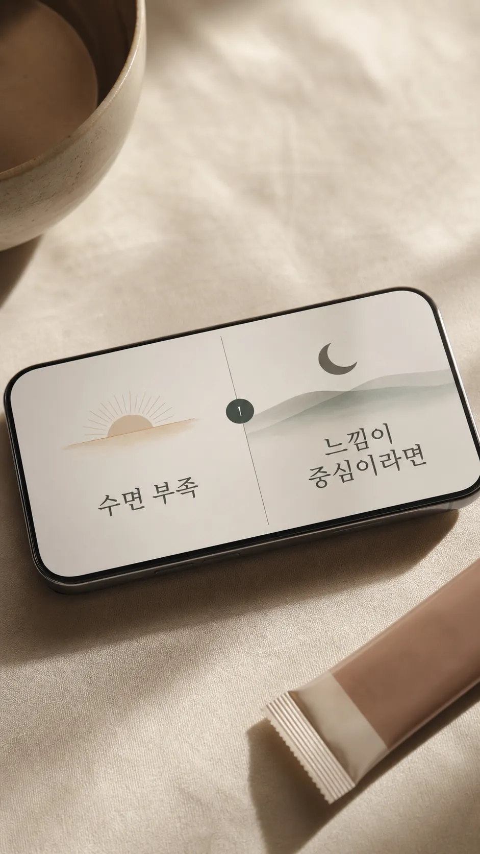 아침과 저녁 신호를 잇는 하루 리듬 선