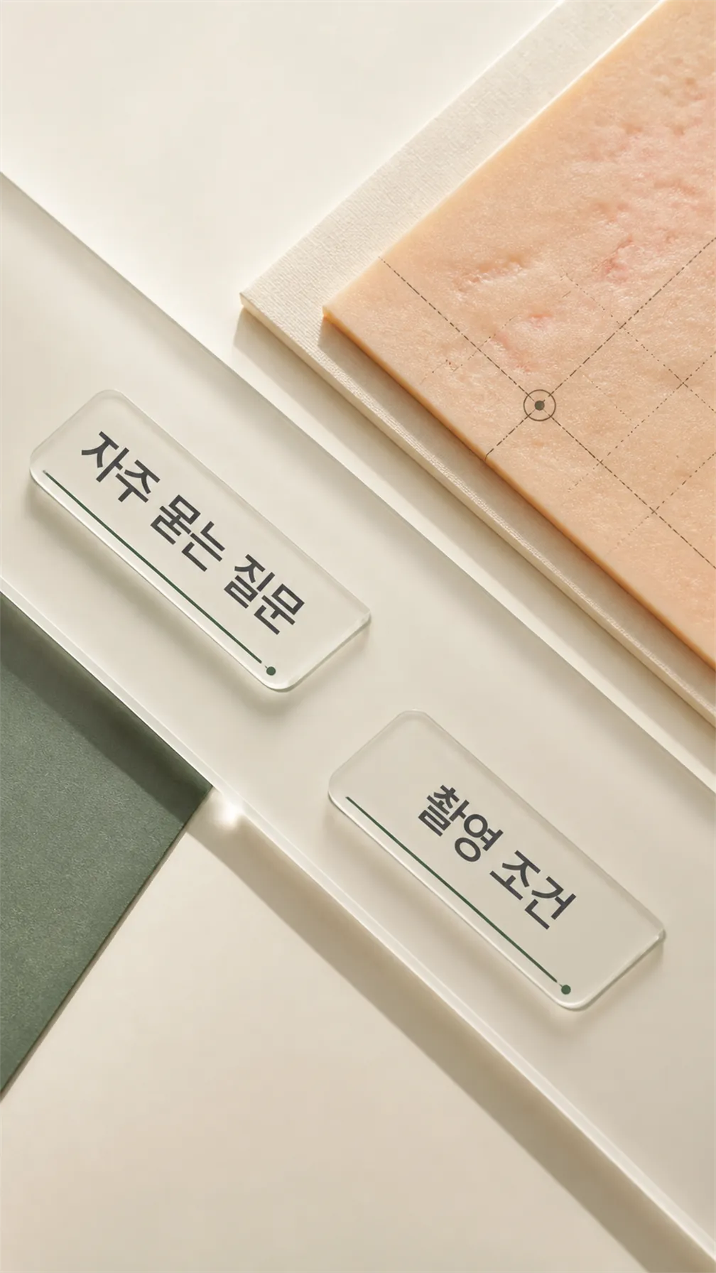 같은 조명 피부 경계 확인 장면
