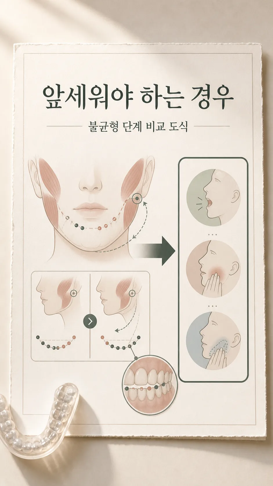 40대 교합 불균형 단계 비교 도식