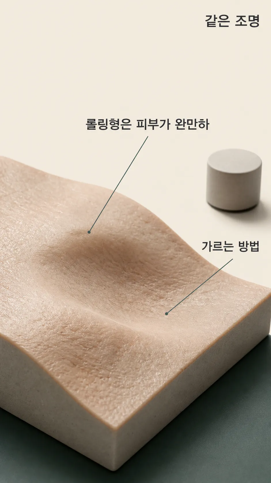 같은 조명 피부 경계 손가락 기준점 질감 확대 정물