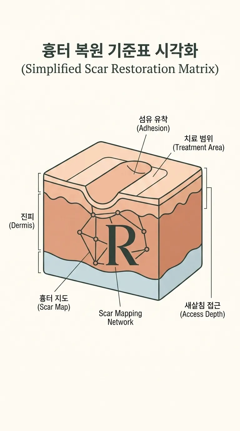 흉터 복원 기준표 시각화