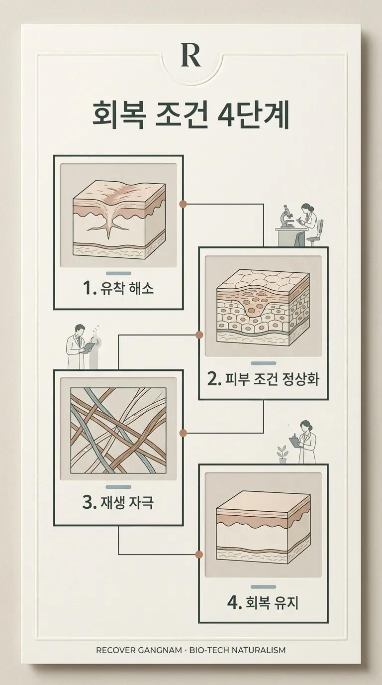 회복 조건 4단계 인포그래픽