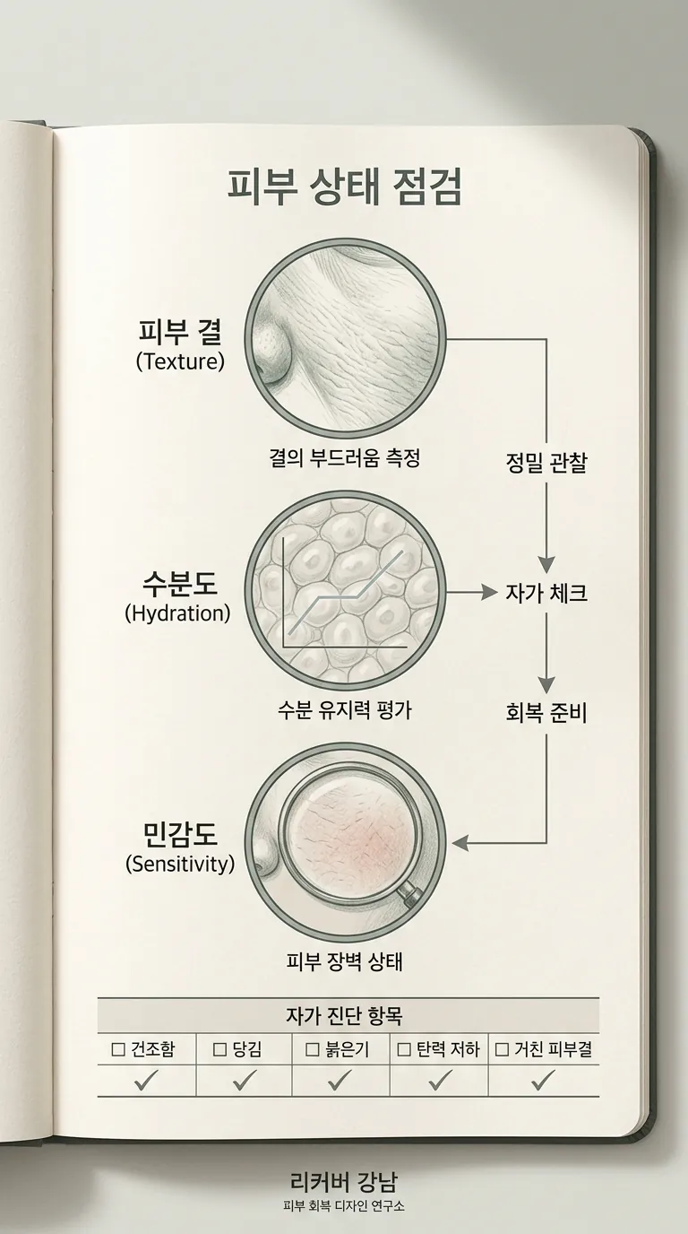 피부 상태 점검 팁 일러스트