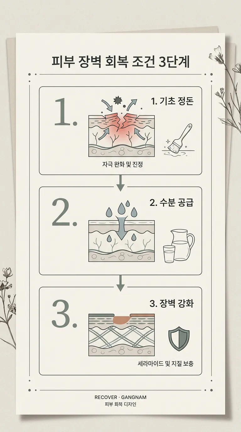 피부 장벽 회복 조건 3단계 인포그래픽