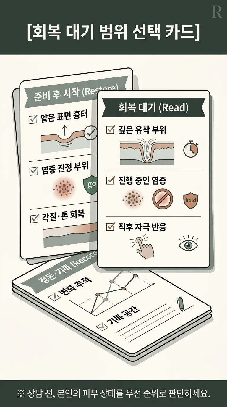 회복 대기 범위 선택 카드