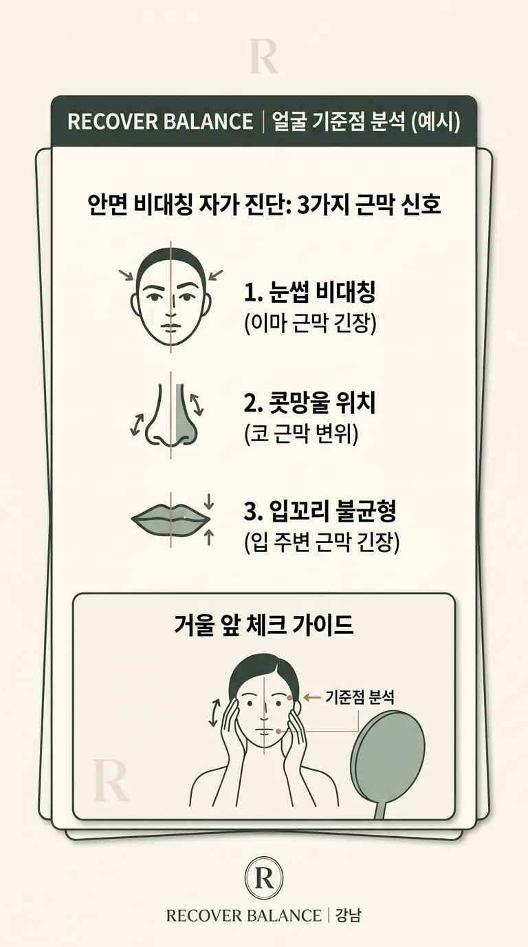 RECOVER BALANCE 기록을 위한 얼굴 기준점 분석 화면 예시
