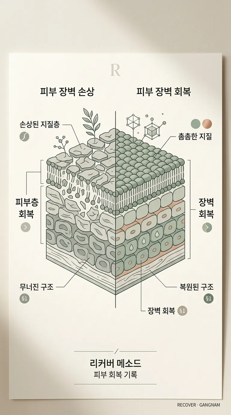 피부 장벽 회복 모식도