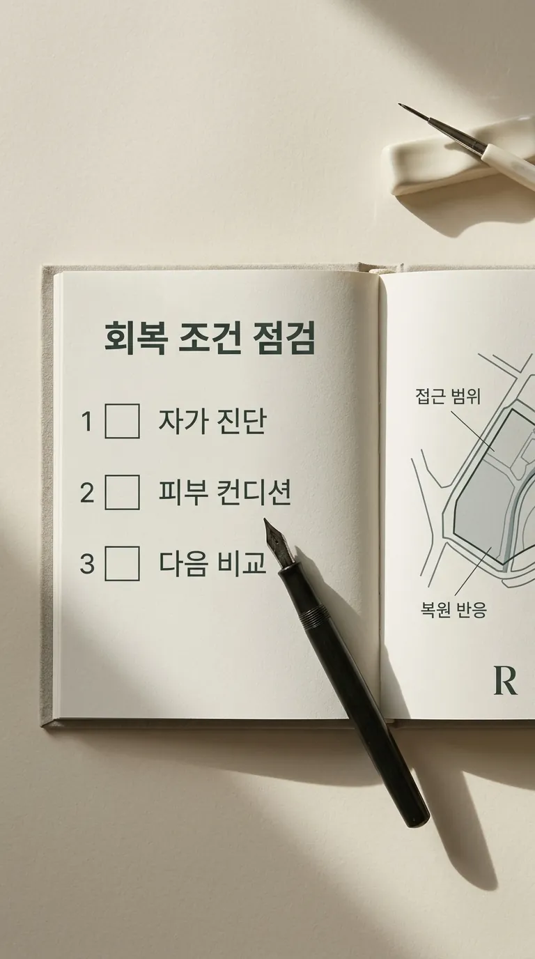 회복 조건을 점검하는 체크리스트 정물