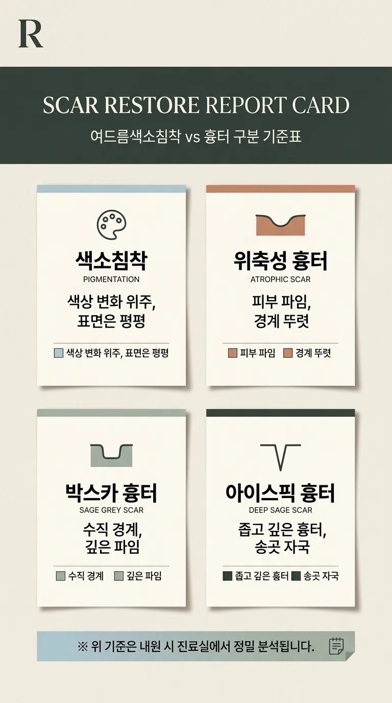 흉터 복원 기준표