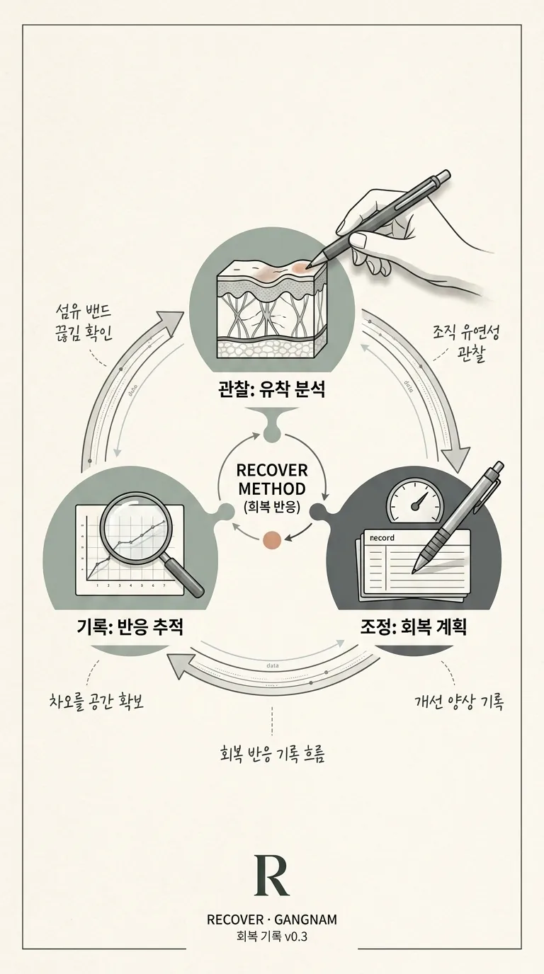 회복 반응 기록 흐름 (관찰·조정·기록)