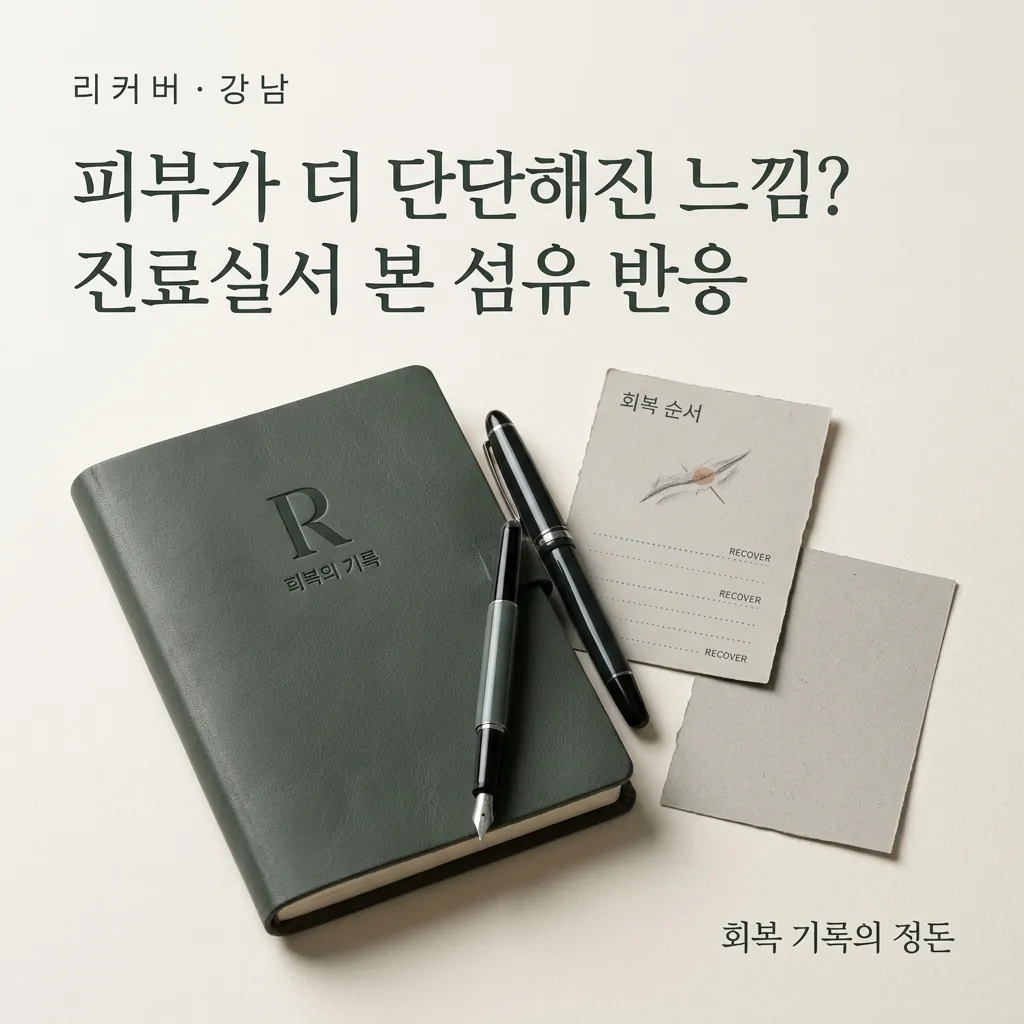 상담 노트 위 만년필과 흉터 기록