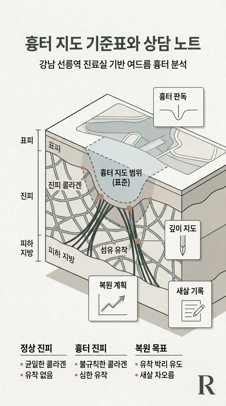 흉터 복원 기준표와 상담 노트