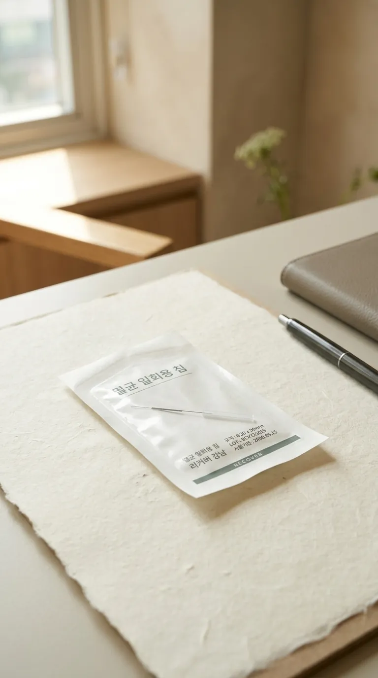 일회용 멸균 포장 상태(미개봉) 침 패키지