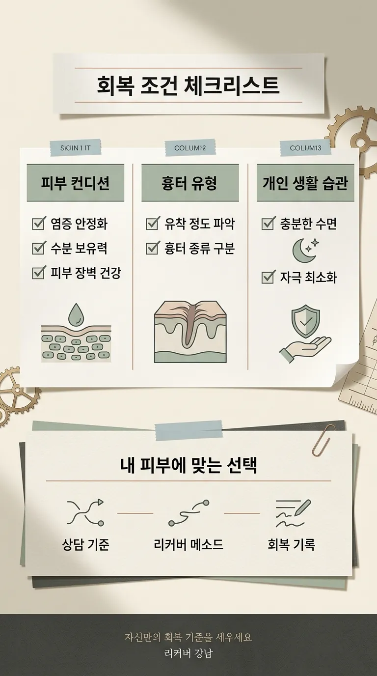 회복 조건 체크리스트