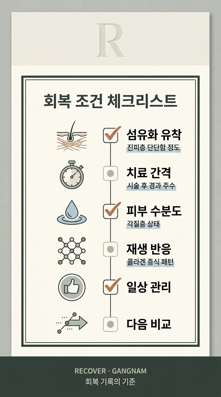 회복 조건 판단 체크리스트