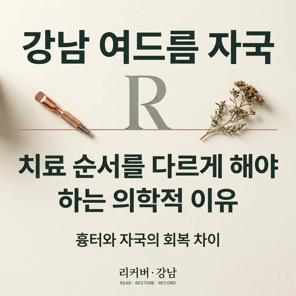 썸네일 - 여드름 자국과 패인 흉터, 상담에서 순서를 나눠 보는 기준