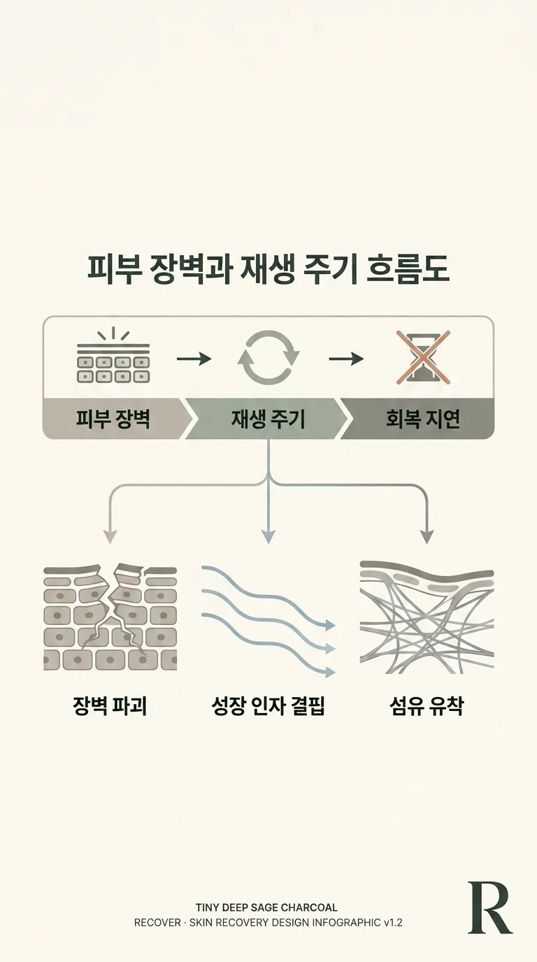 피부 장벽과 재생 주기를 나타낸 흐름도
