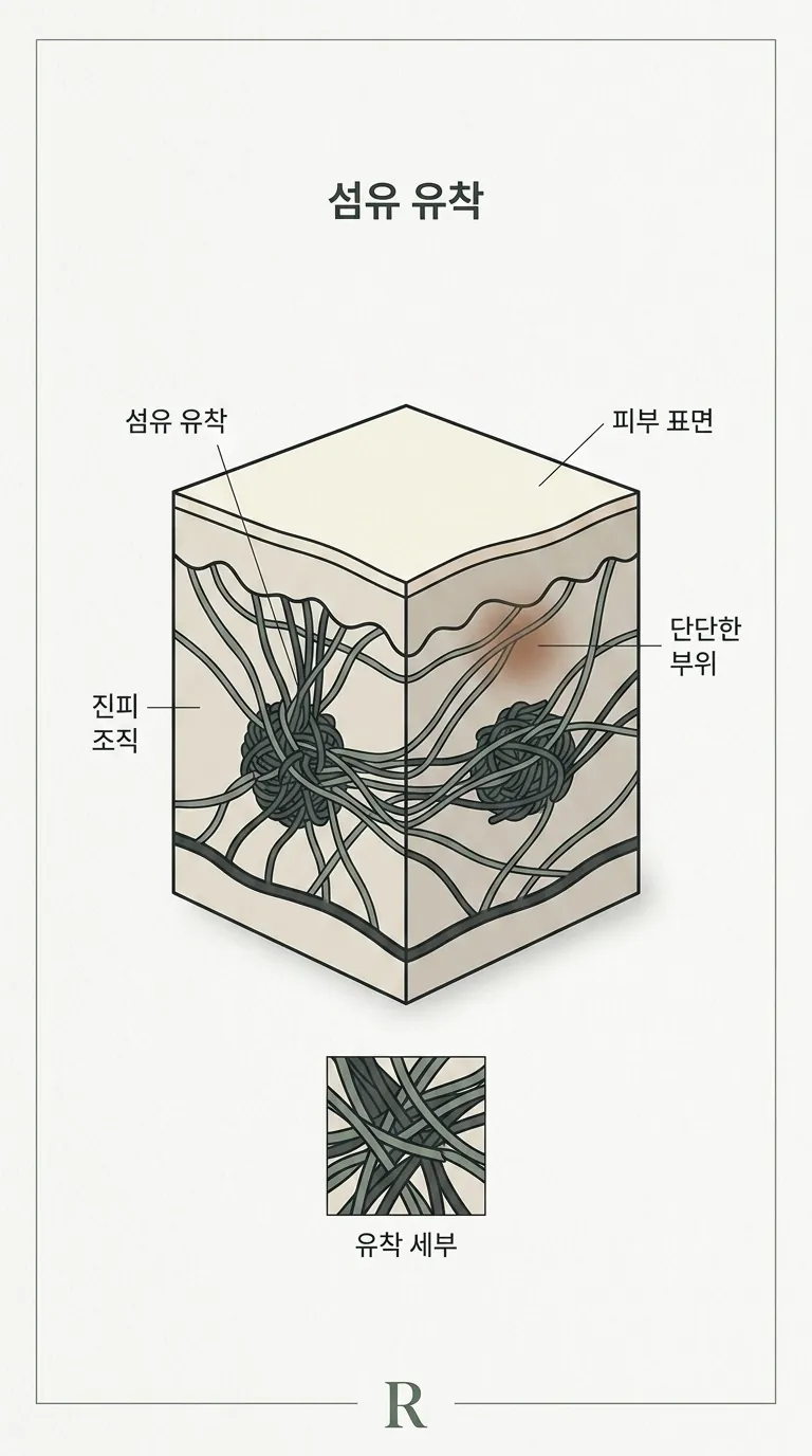 진피 섬유 유착 단면 모식도