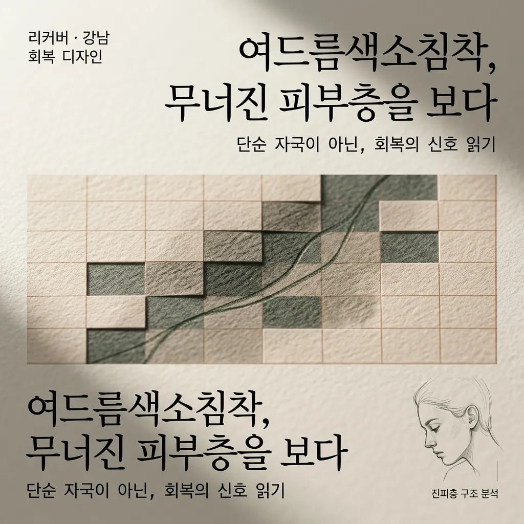 거울 앞 피부 고민