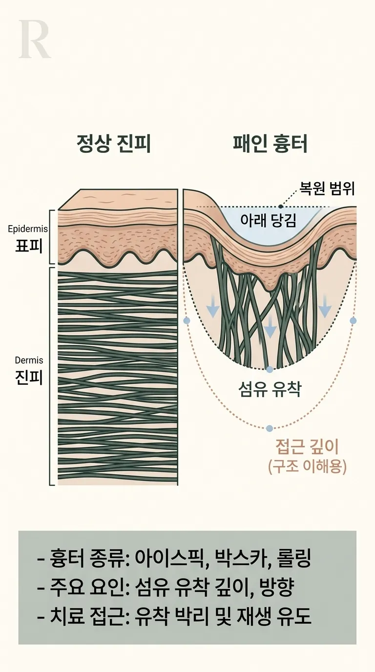 흉터 진피 단면